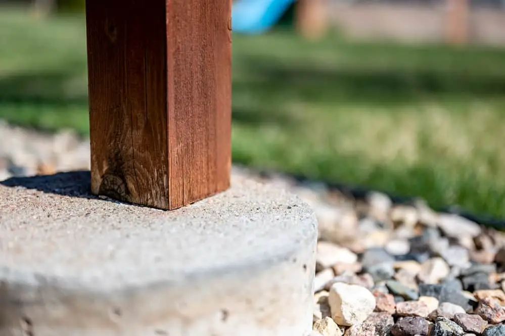 Wooden Post on Concrete