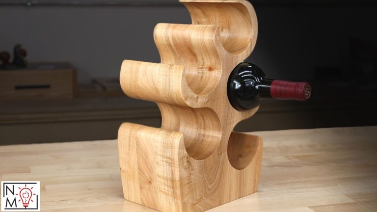 Maple Wine Bottle Sculpture: A Unique Woodworking Gift Idea