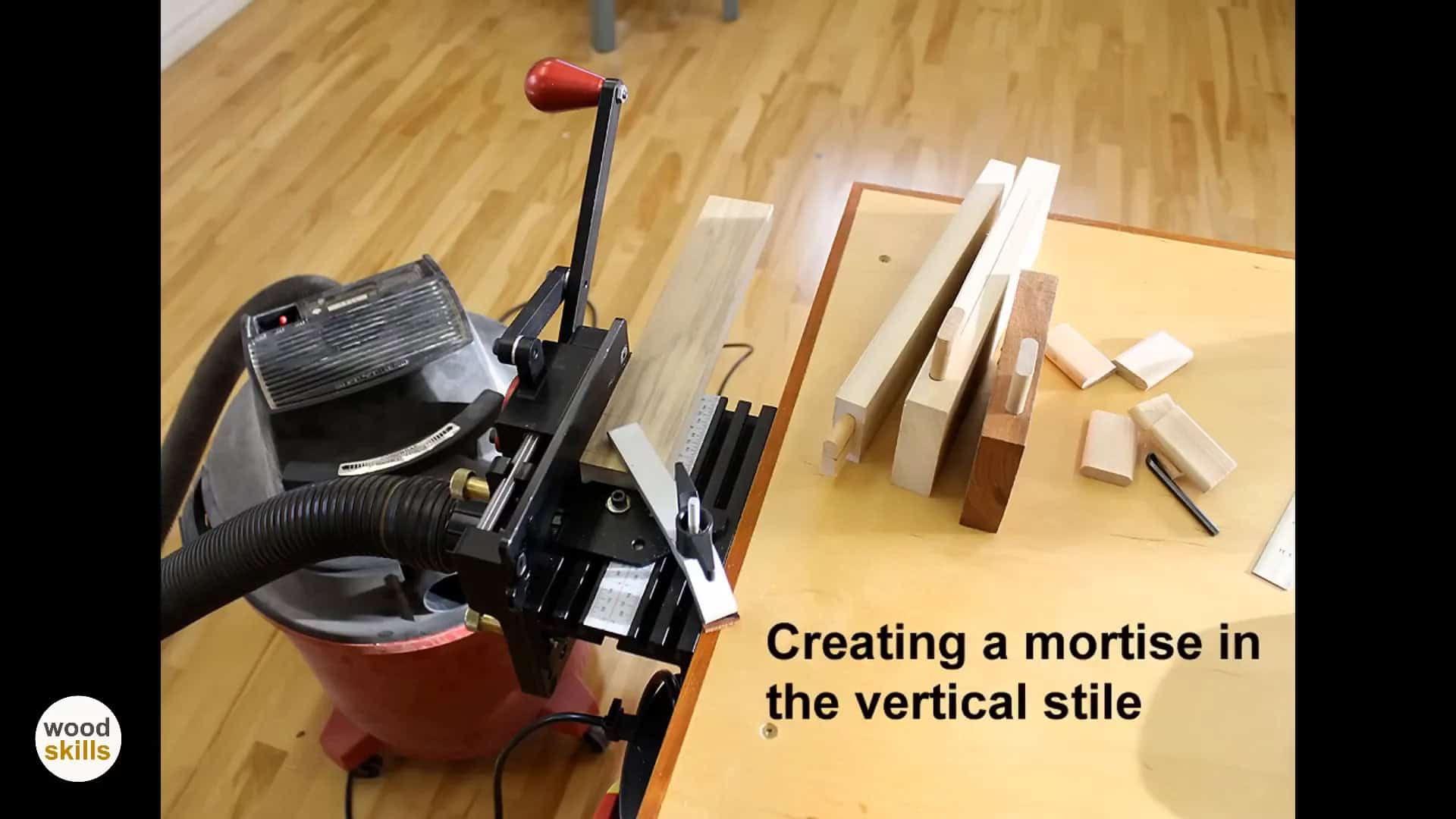 Clamping the boards securely for mortising.