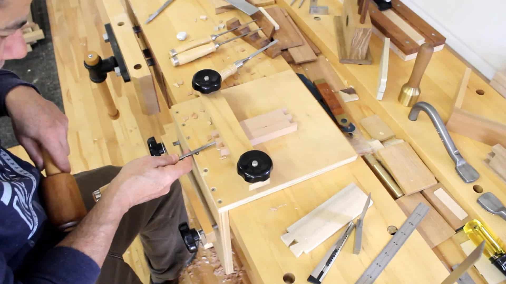 Show side of the drawer being constructed