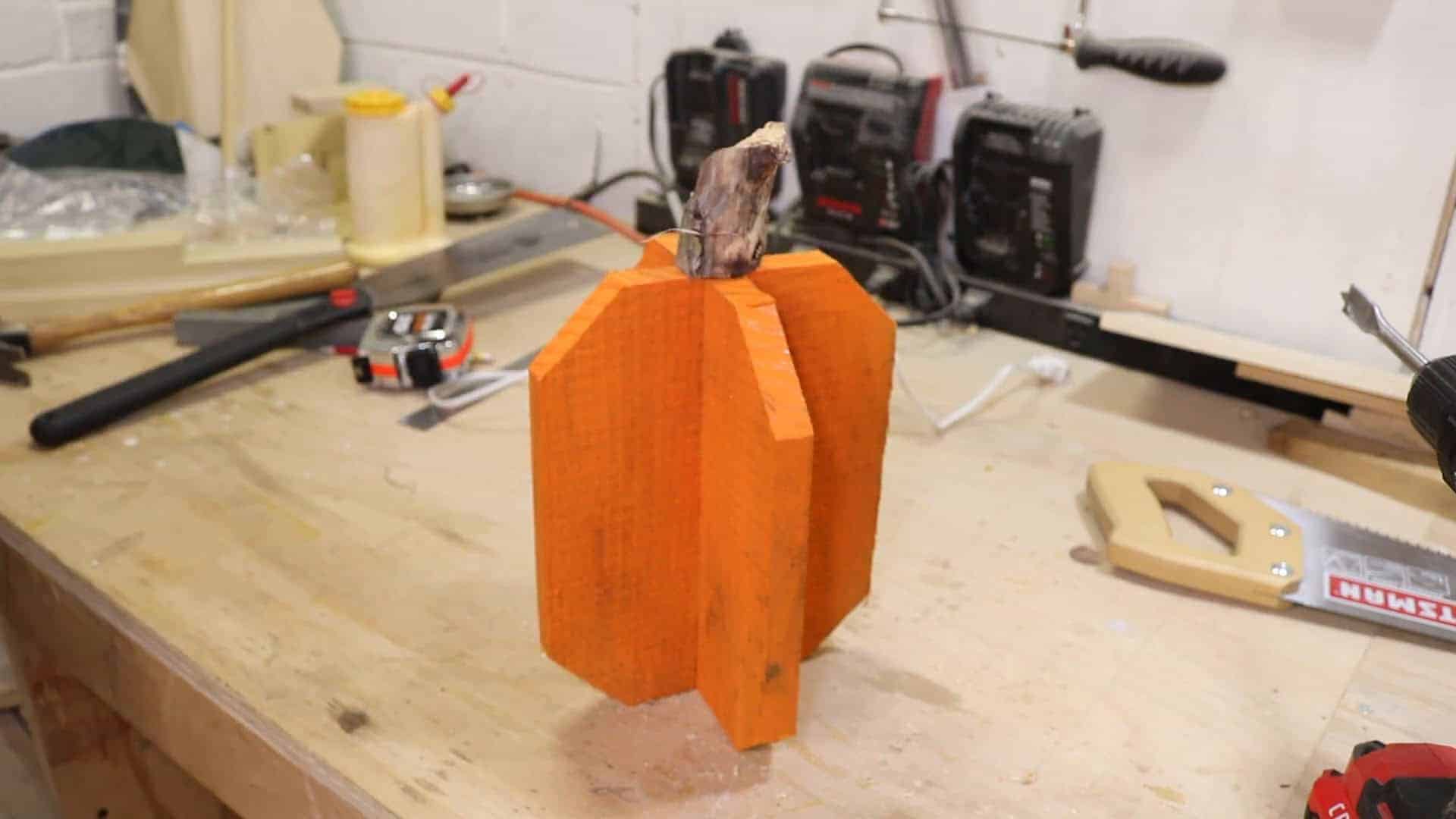 DIY Pumpkin From Scrap Wood