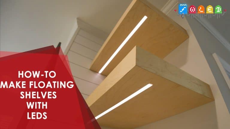 Custom Floating Shelves with LED Lighting