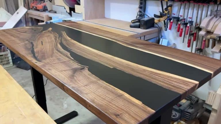 Building an Adjustable Height Desk from a Walnut Slab