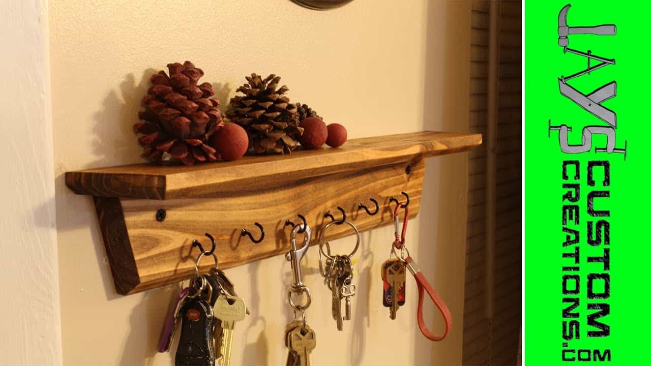 Wall-Mounted Key Holder Shelf from Scrap 2x4s