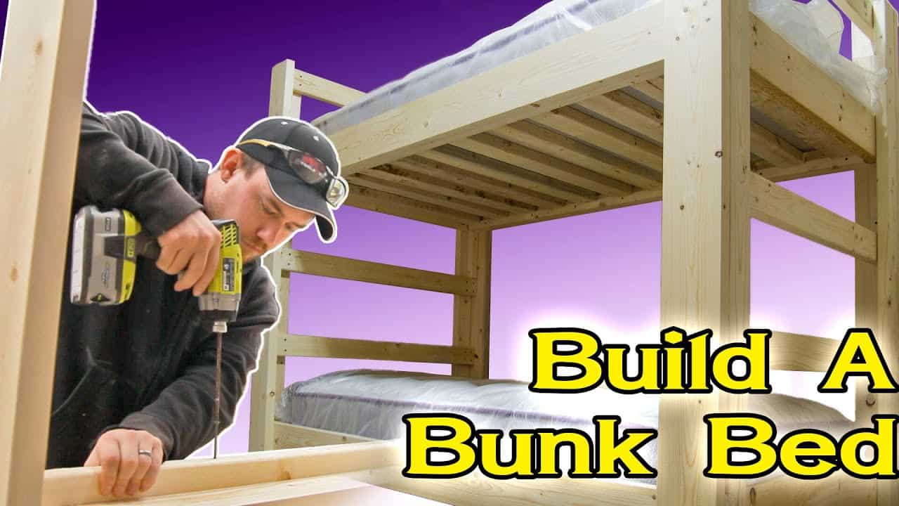 Sturdy DIY Bunk Bed Made from 2x4s and 2x6s