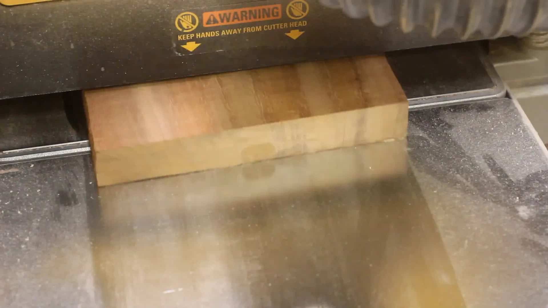 Dimensioning the wood for push sticks