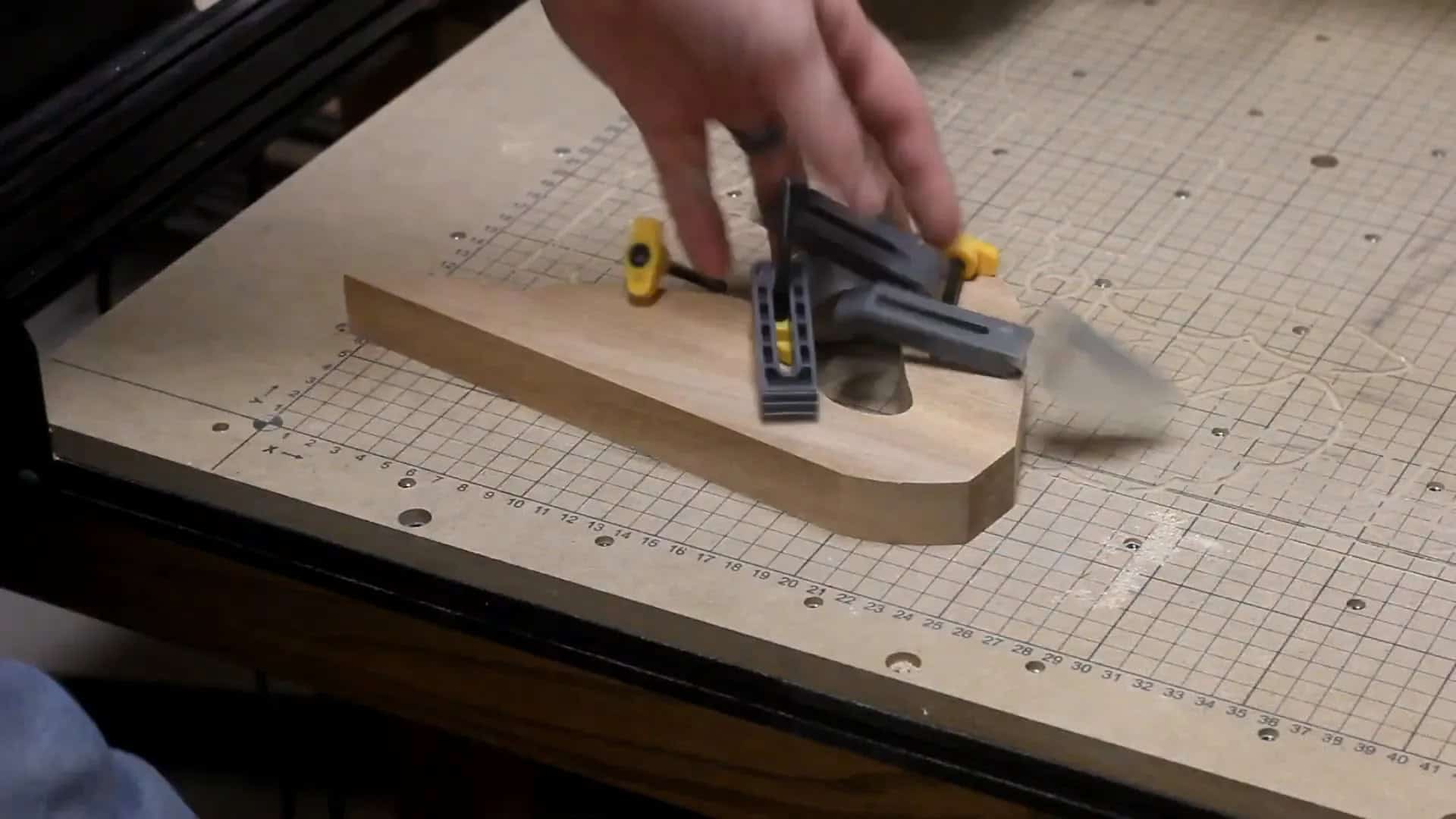 Trimming and smoothing the push sticks