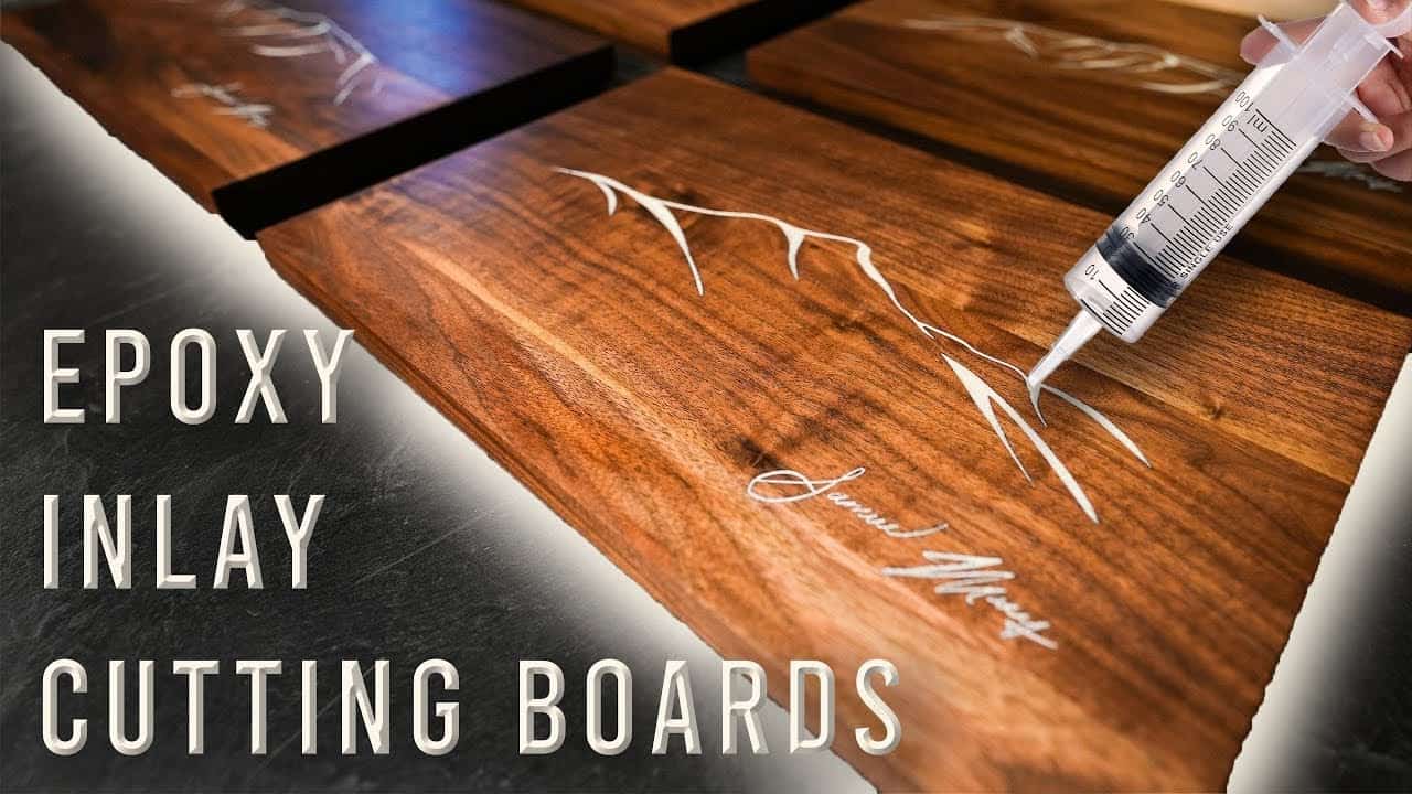 Black Walnut Charcuterie Boards with Epoxy Inlays