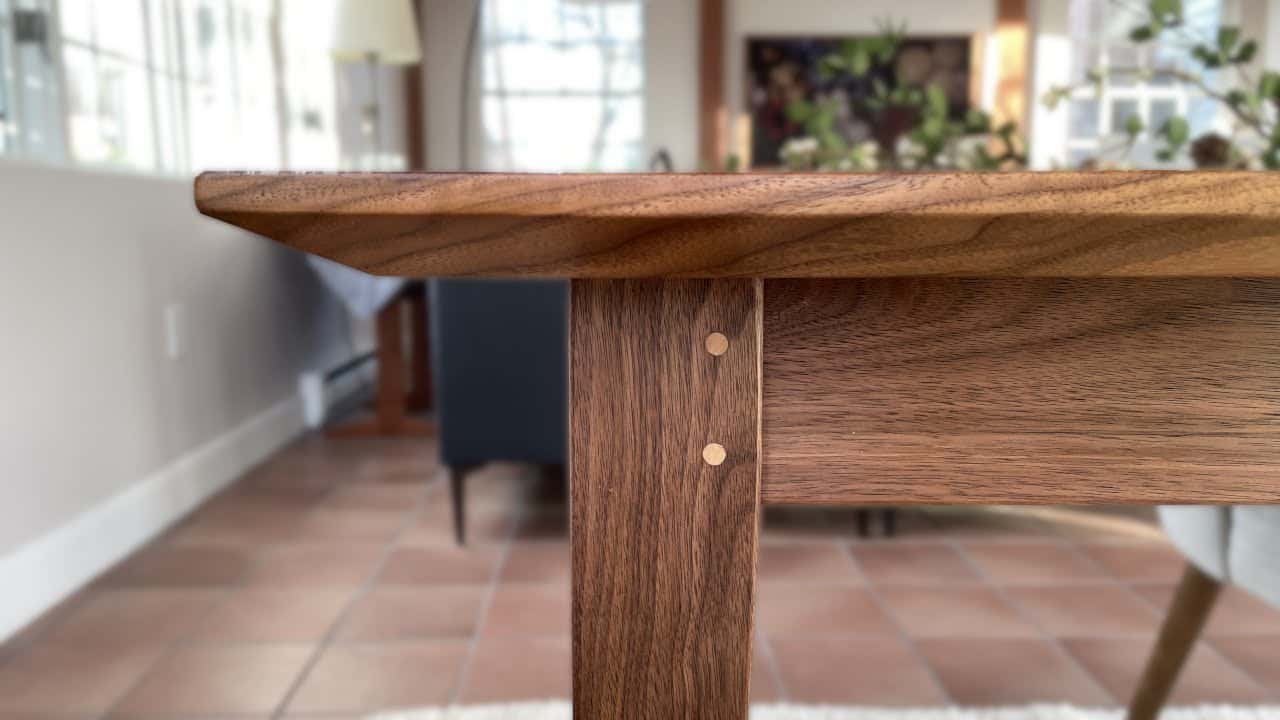 Shaker-Style Walnut Dining Table with Traditional Joinery