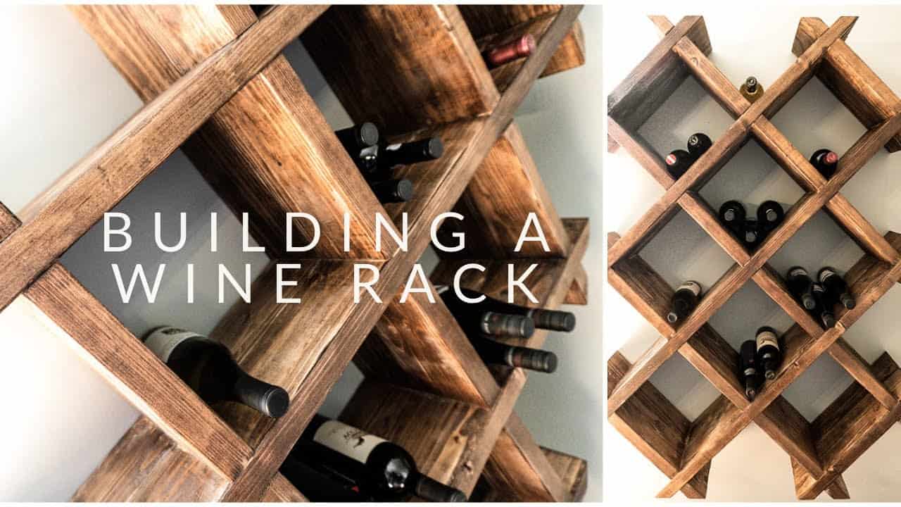 Wooden Wine Rack with Interlocking Grid Design