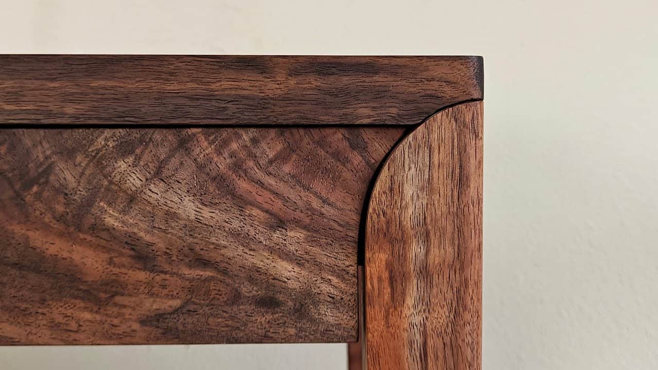 Entry Table with Custom Curved Drawer Slides