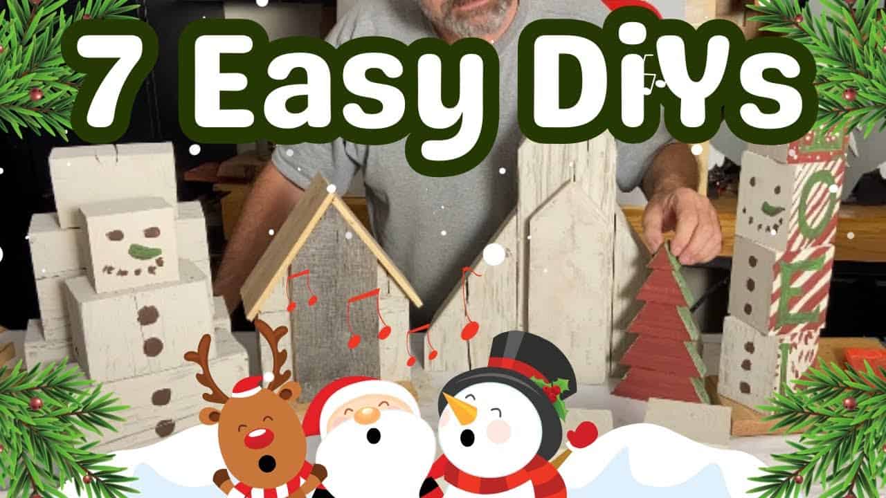 Rustic Christmas Decorations Made from Scrap Wood