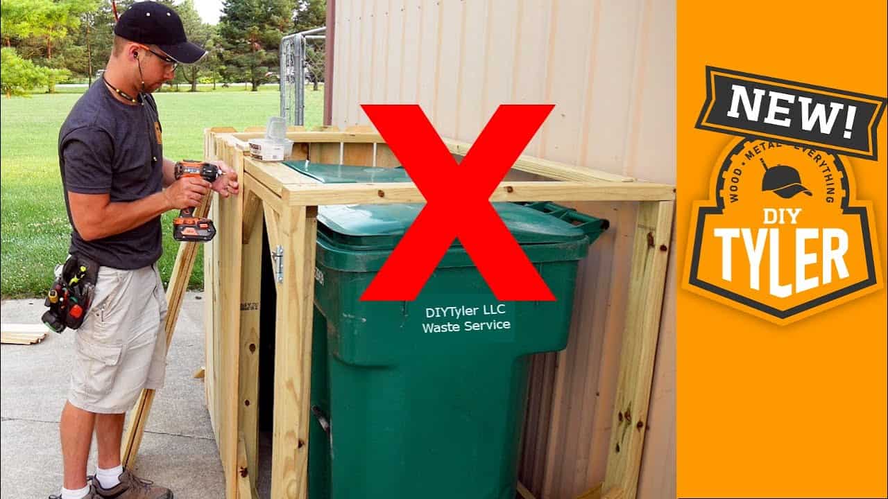 Double Trash Can Hutch for a Cleaner Backyard