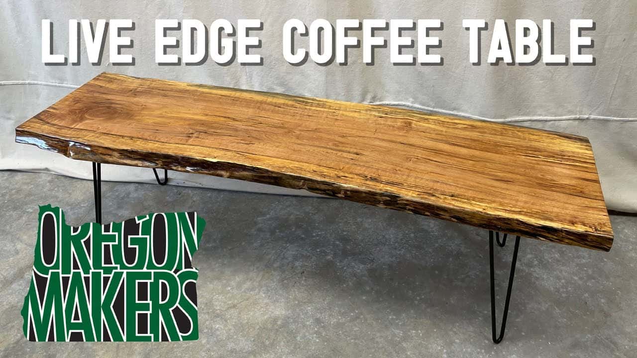 Live Edge Slab Coffee Table with Hairpin Legs