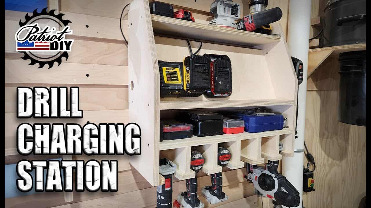 Wall-Mounted Drill Charging Station and Tool Organizer