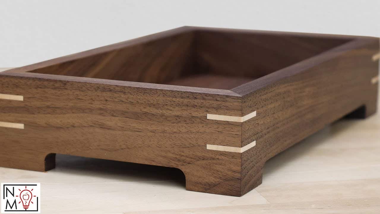 Walnut Tray with Maple Splines