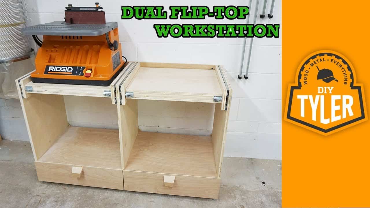 Double Flip-Top Workstation: Maximize Space with One Smart Build