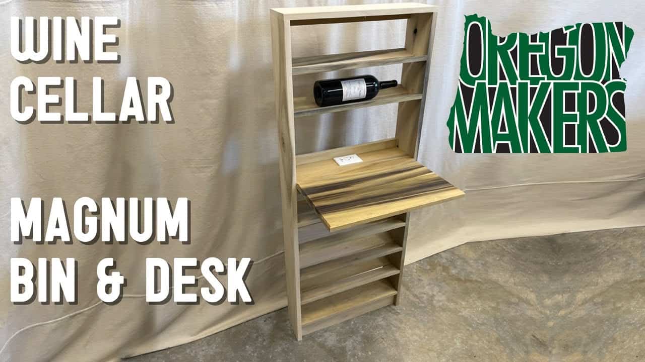 Wine Magnum Bin and Desk for a Custom Cellar
