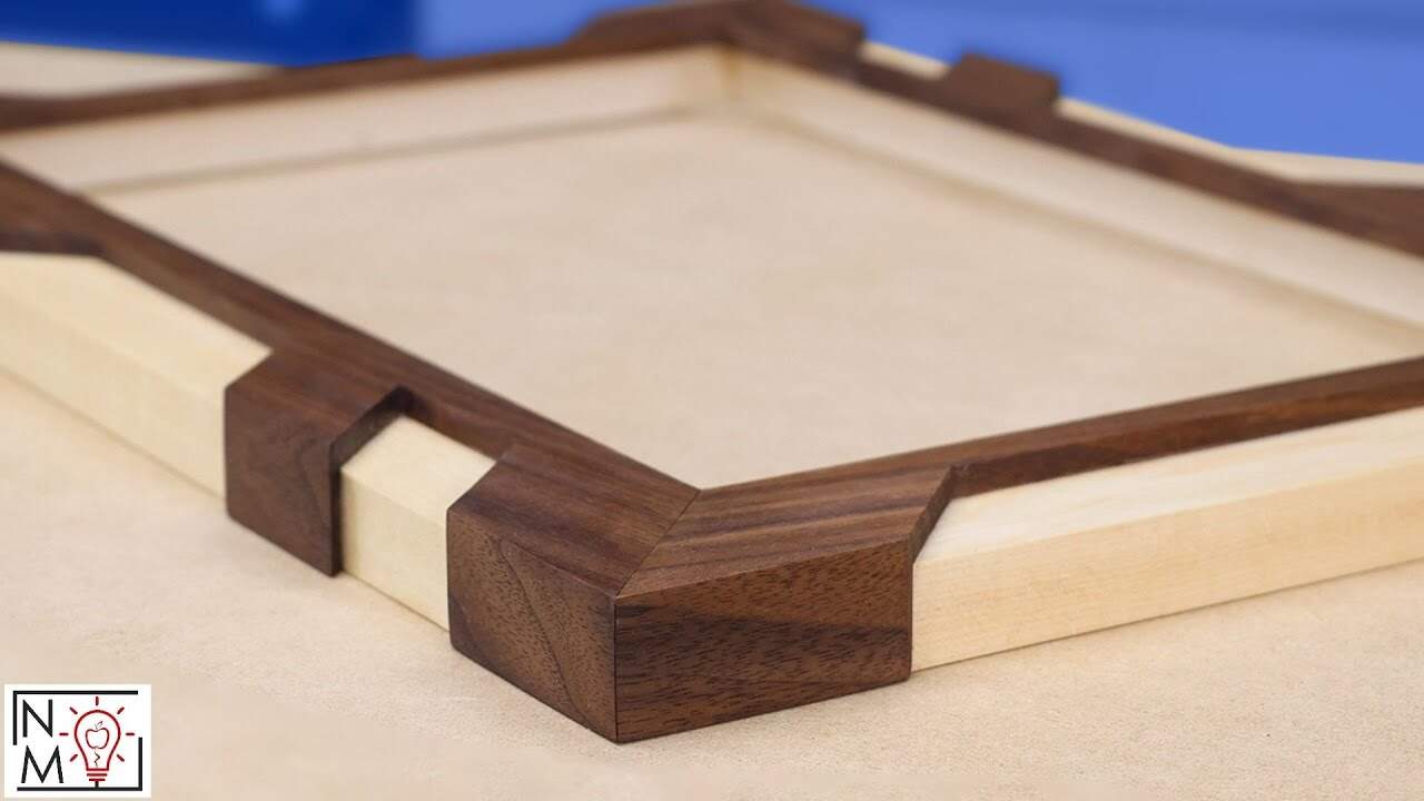 Maple and Walnut Picture Frame with Overlapping Detail
