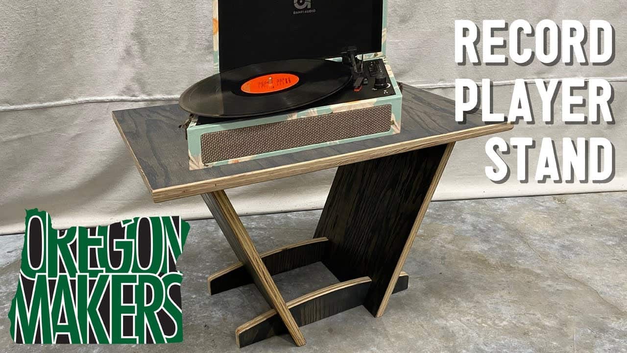 Modern Record Player Stand with Half-Lap Joinery