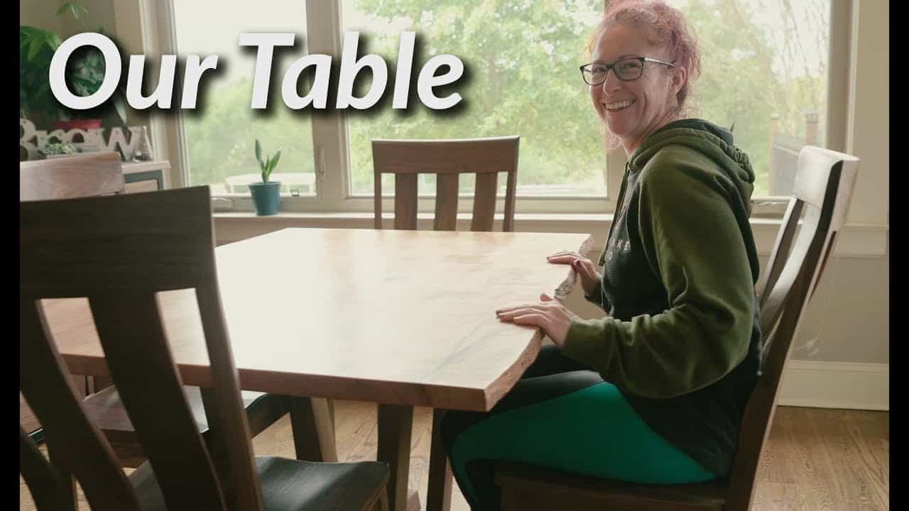 Nakashima-Inspired Dining Table with Walnut Base and Cherry Top