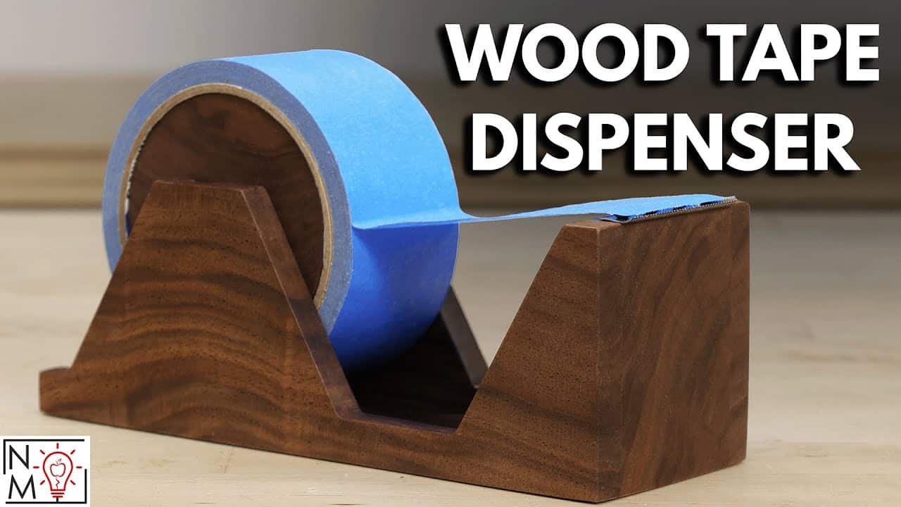 Wooden Tape Dispenser with Walnut and Precision Joinery