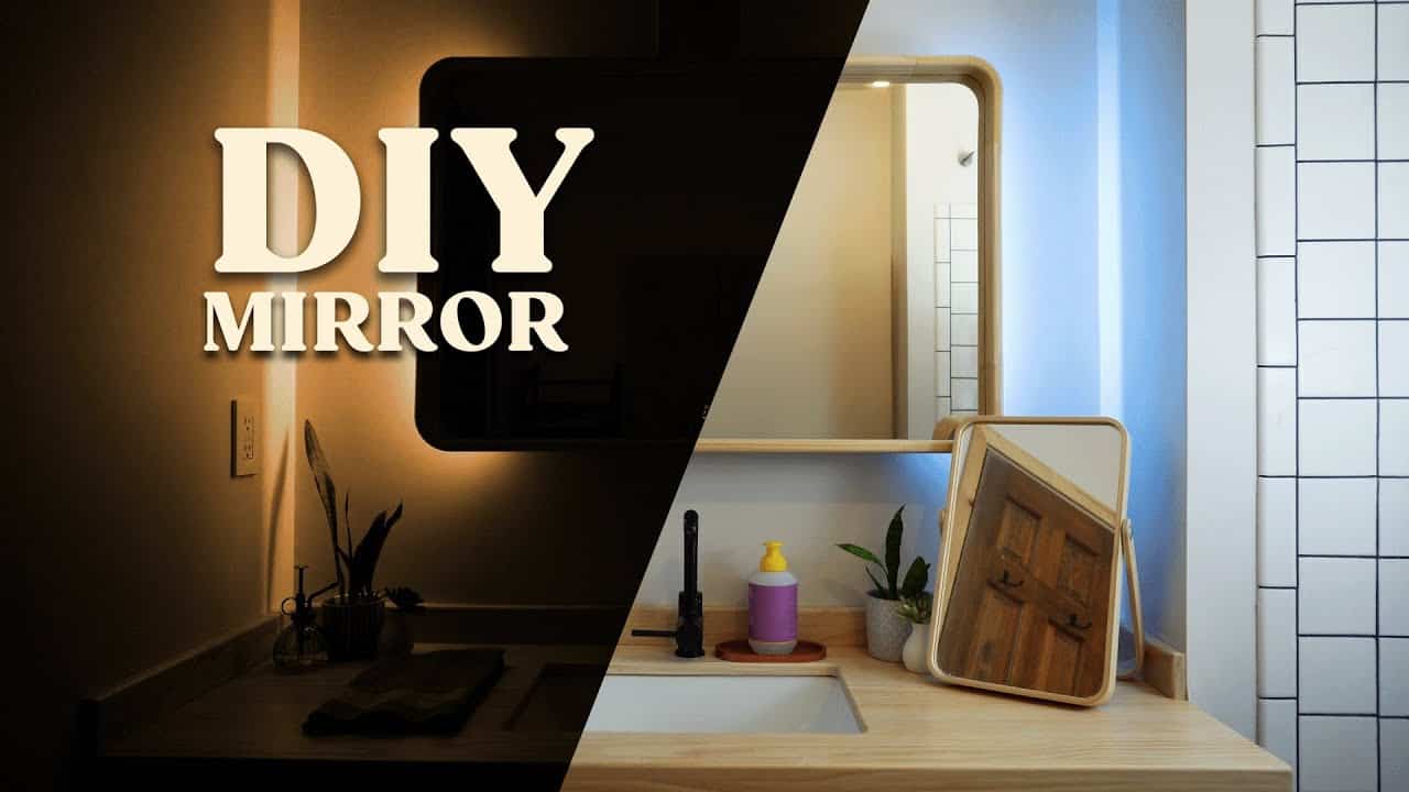 Custom Curved Bathroom Mirror with LED Lighting