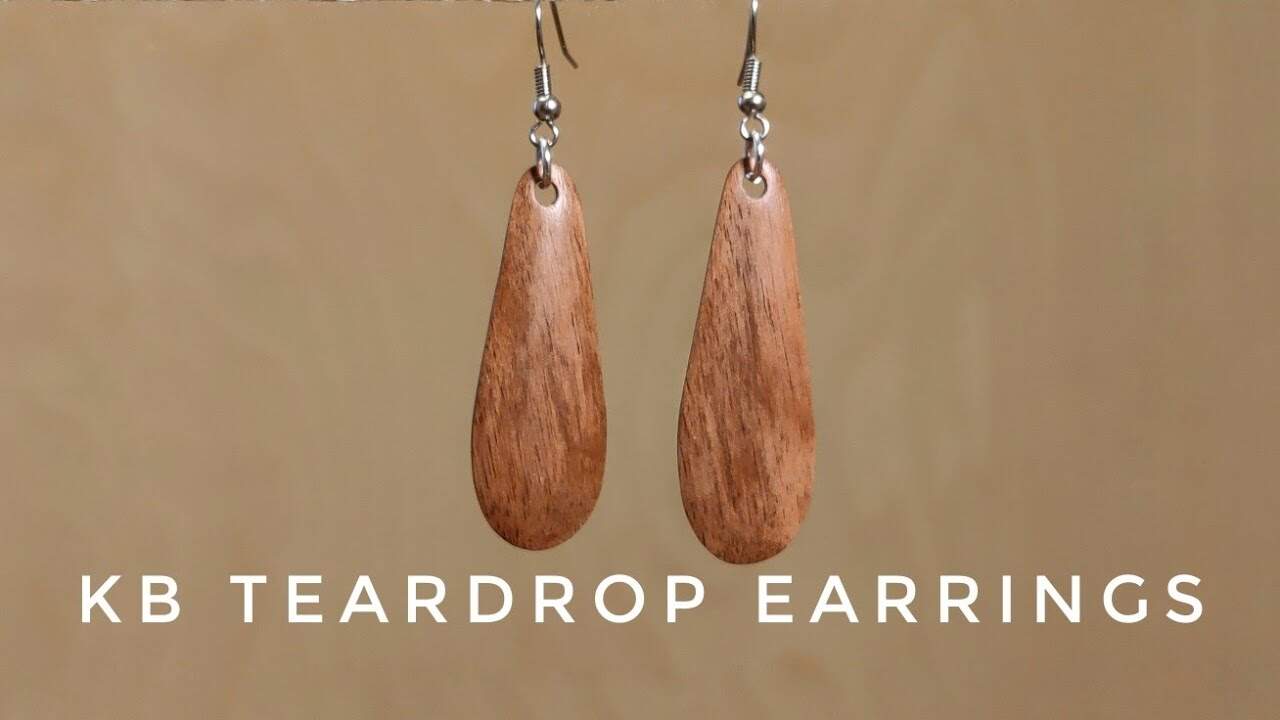 Handmade Wooden Teardrop Earrings by Keaton Beyer
