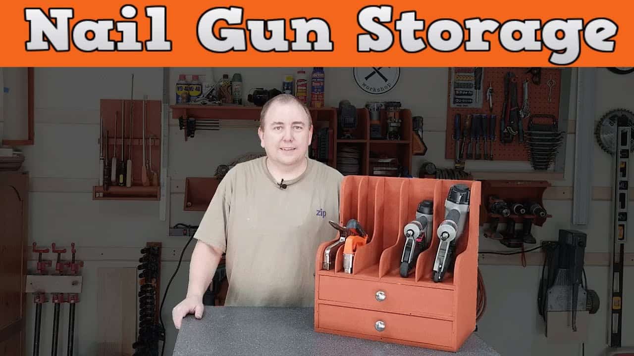 French Cleat Nail Gun and Stapler Storage Cabinet