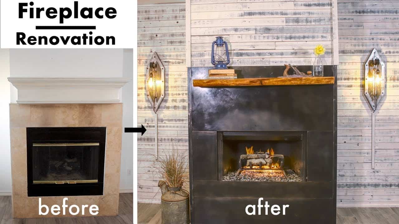 Modern Fireplace Renovation with Steel and Walnut