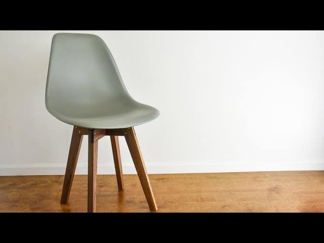 Custom Walnut Base for Molded Eames Chairs