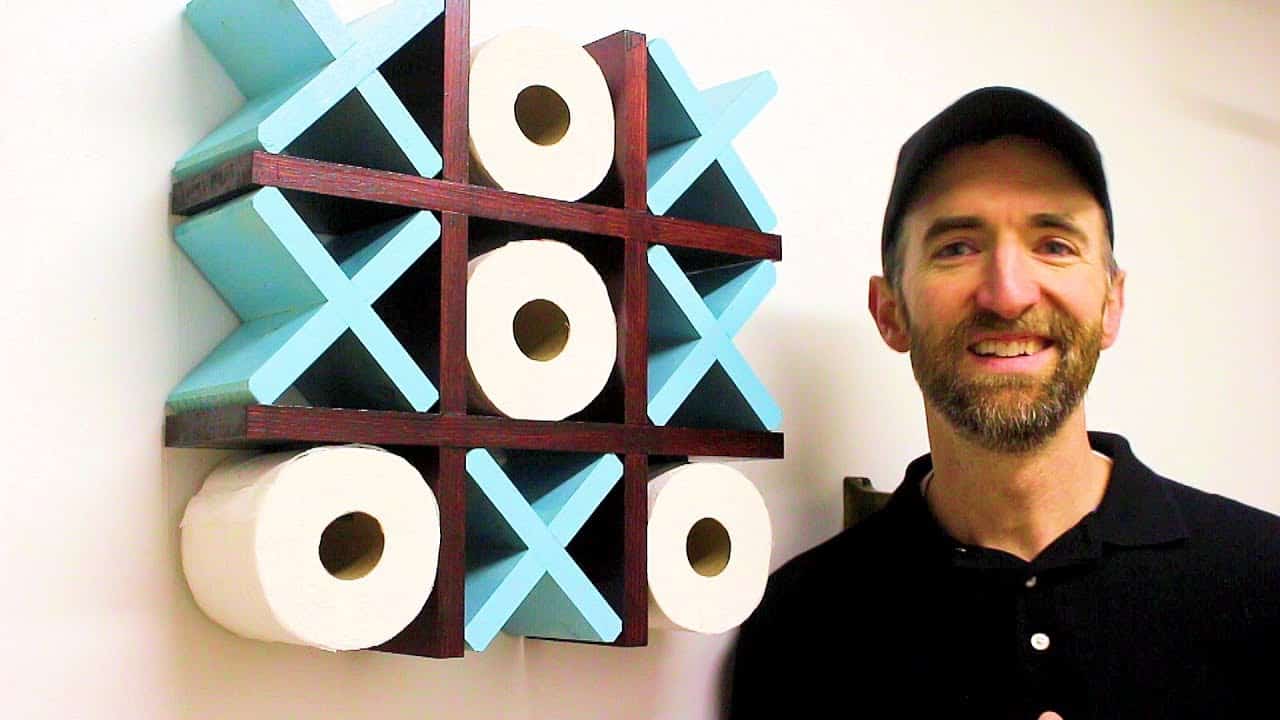 Floating Tic Tac Toe Toilet Paper Holder for Bathroom Decor