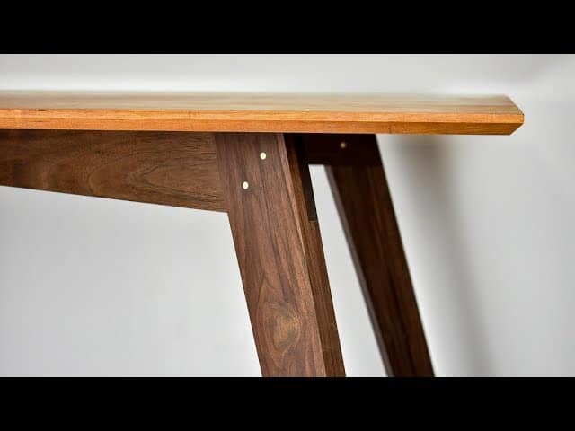 Simple Modern Dining Table with Cherry and Walnut