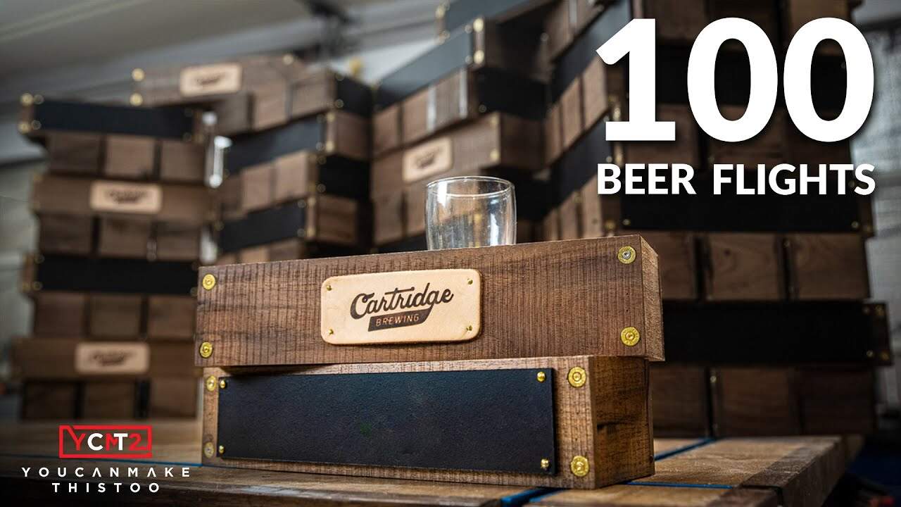 Beer Flight Boxes with Walnut and Brass Details