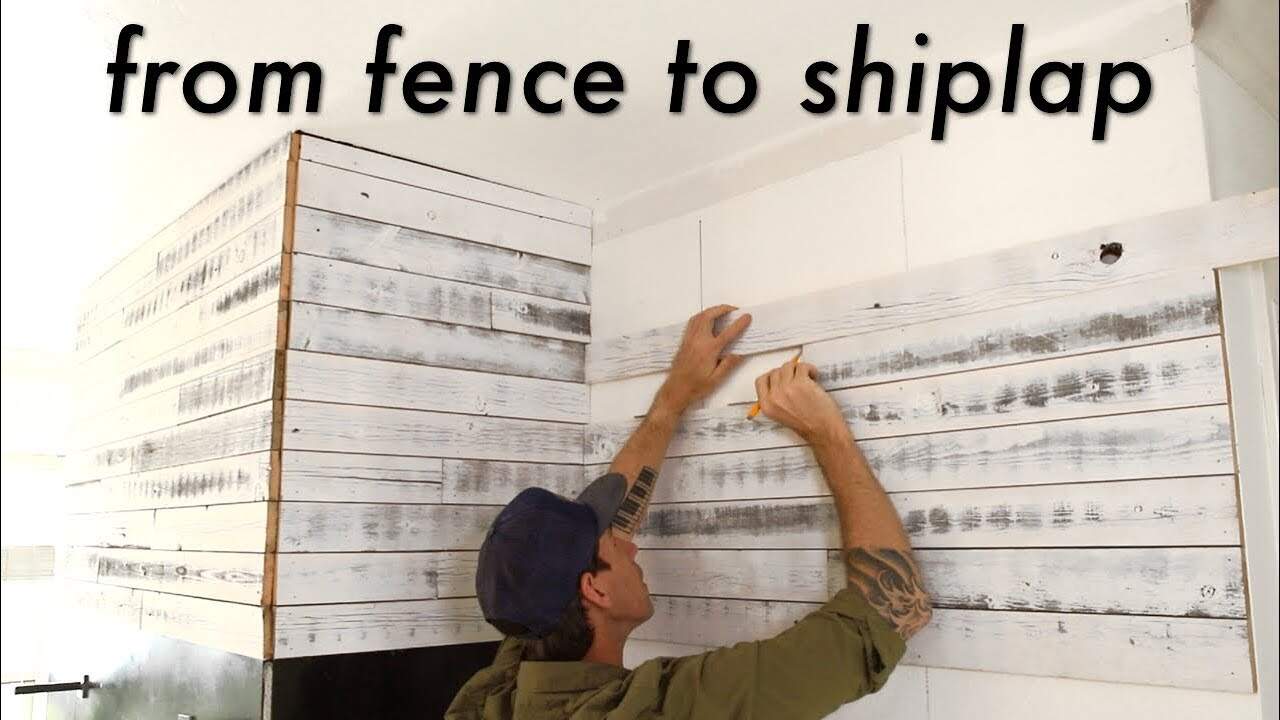 DIY Reclaimed Shiplap Wall from Old Fence Panels