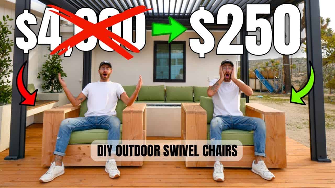 video thumbnail for 'I Built $4,000 Outdoor Swivel Chairs I Can't Afford!! BUY vs DIY'