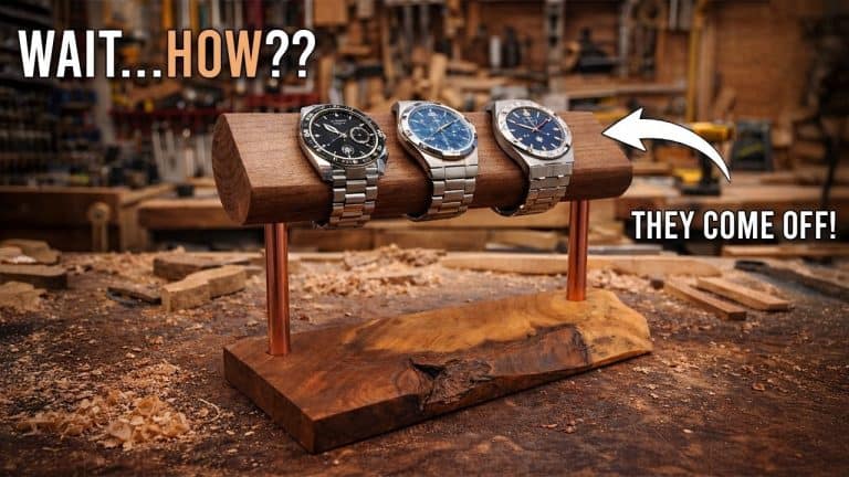 Hidden-Magnet Walnut Watch Display