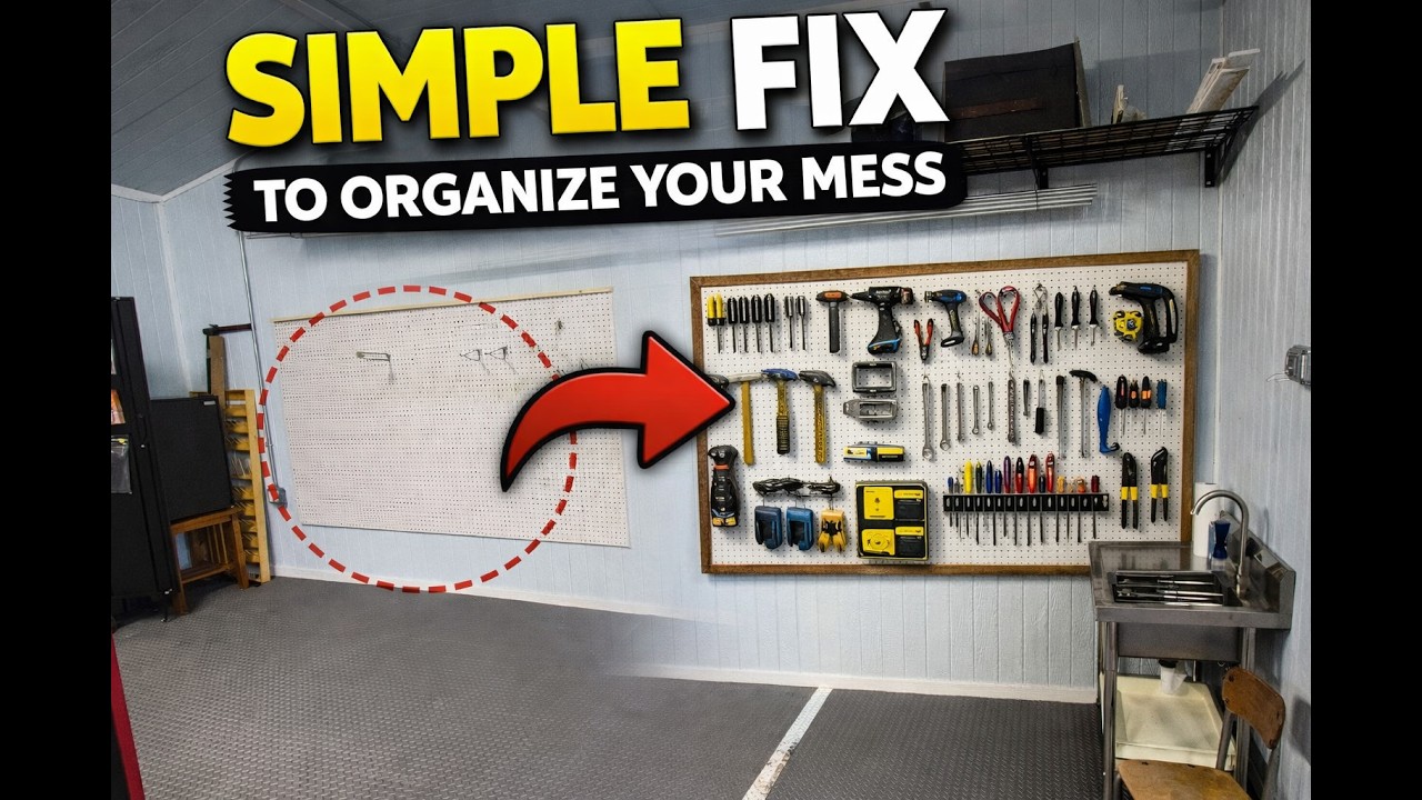 Wall Mounted Pegboard Storage Organization System