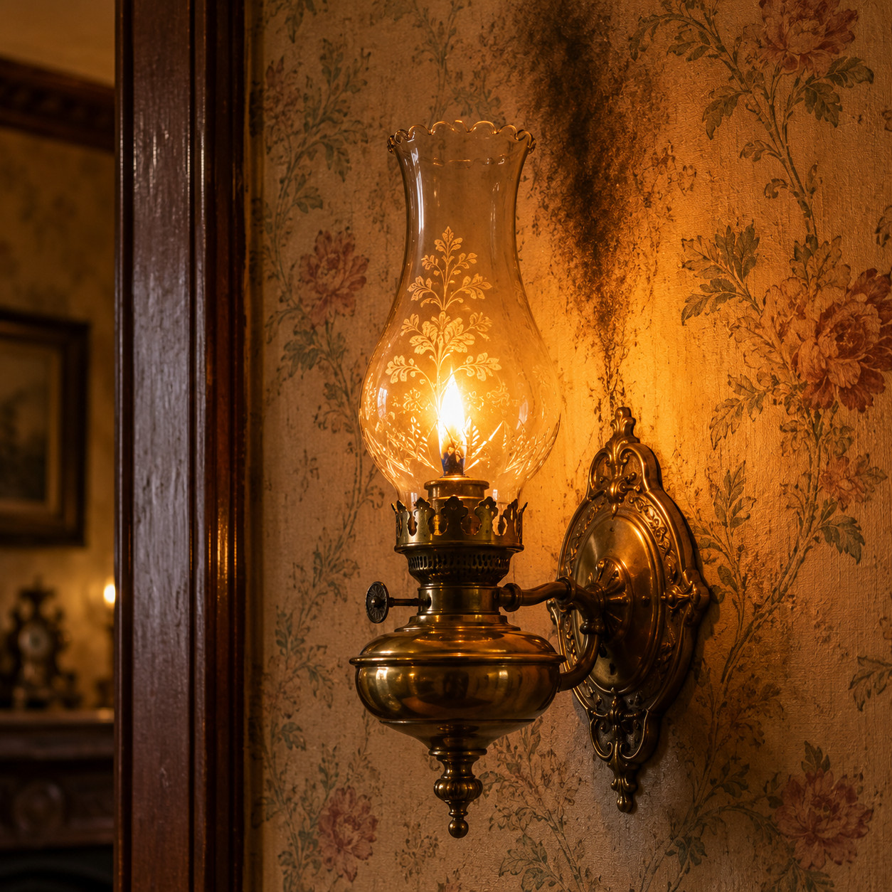 Gas Light Fixtures on the Walls