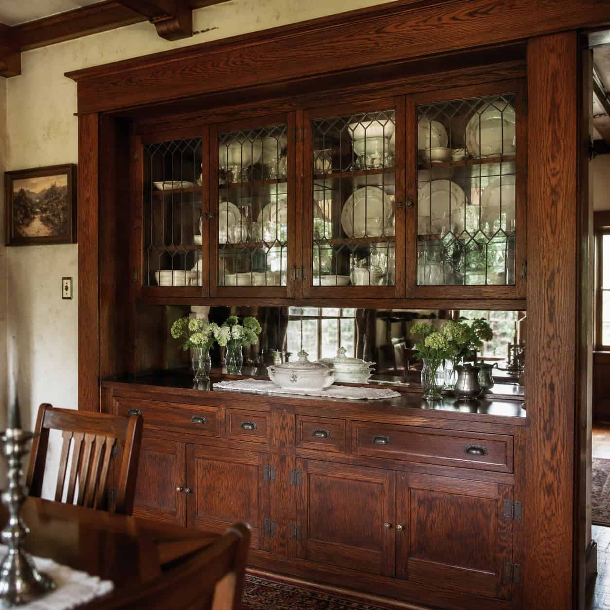 Leaded-Glass China Cabinet