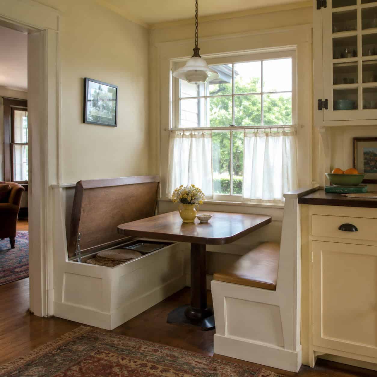 Breakfast Nook With Tip-Out Bench Storage