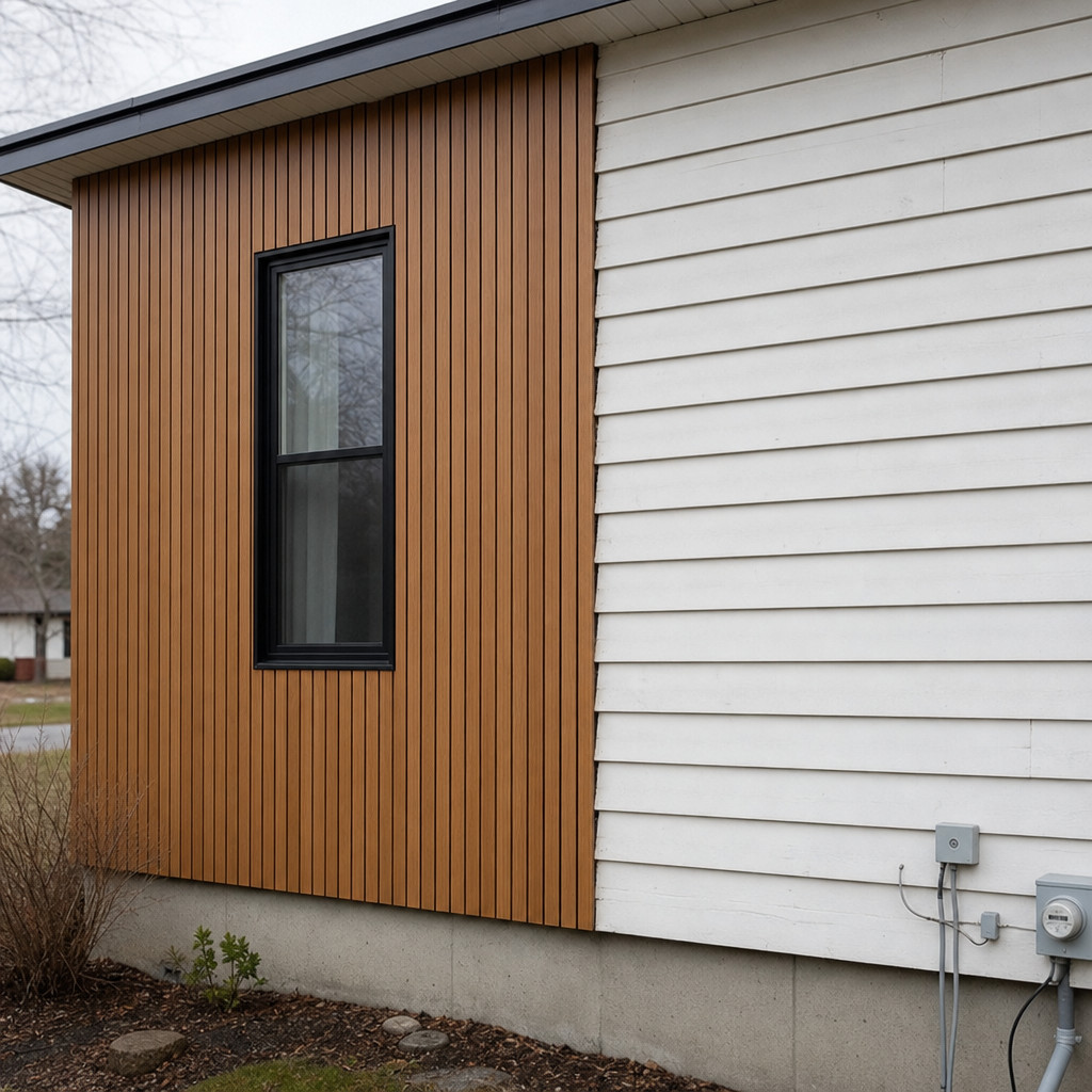 New Paneling or Siding Over Part of the Facade