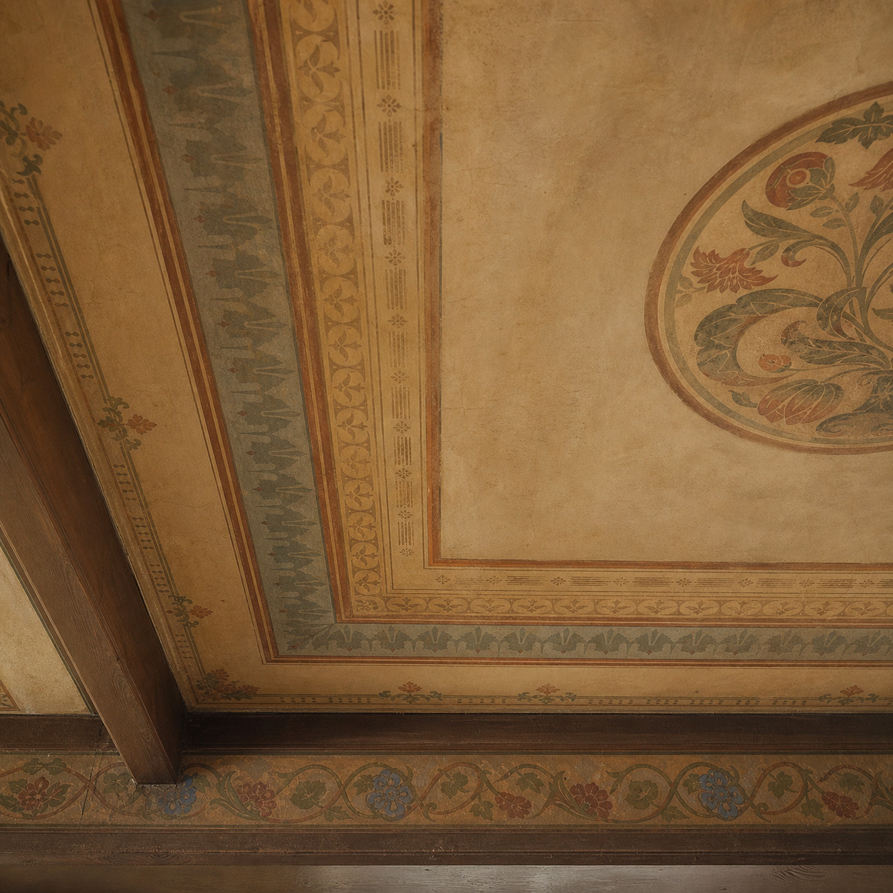 Stenciled or Hand-Painted Ceiling