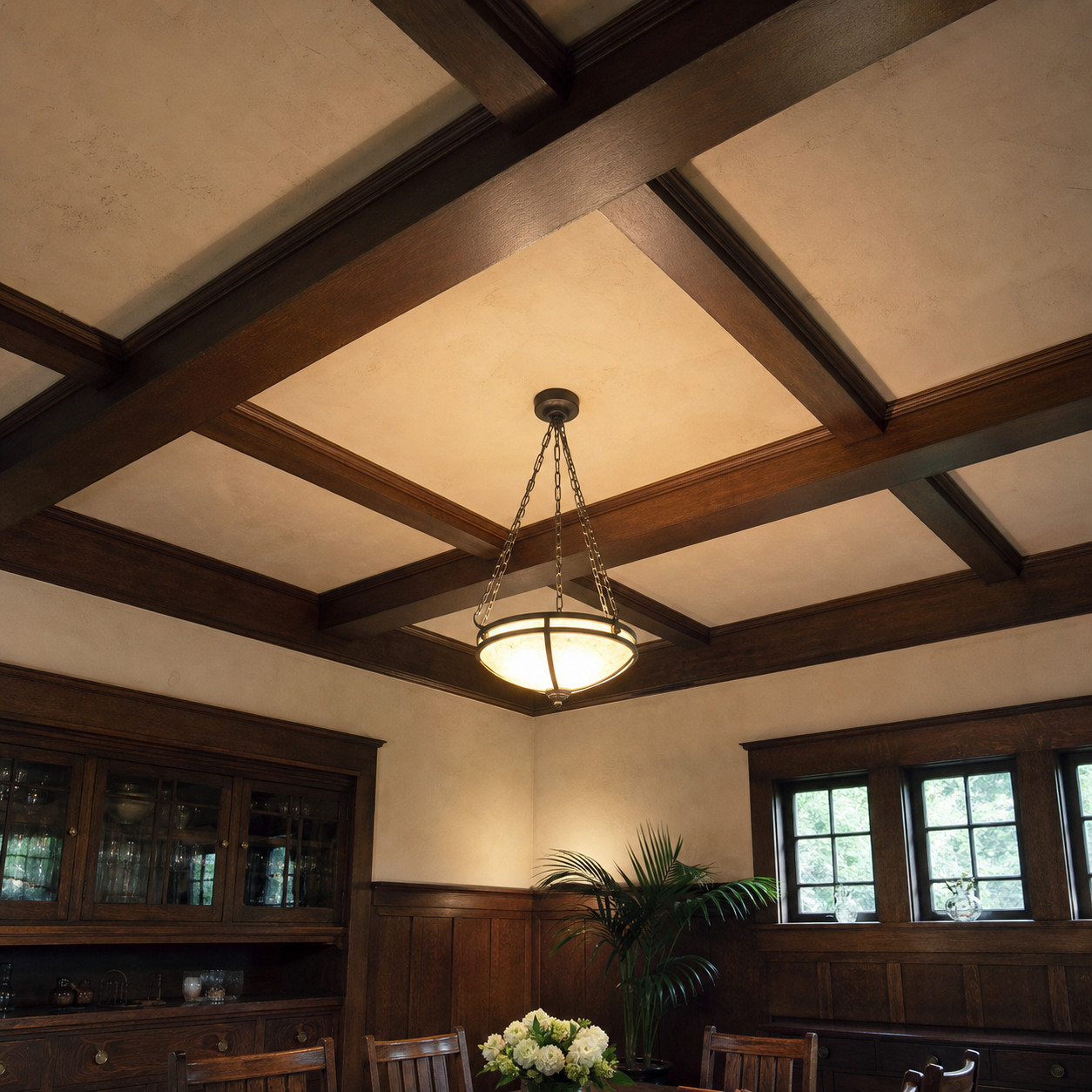 Craftsman Box-Beam Ceiling