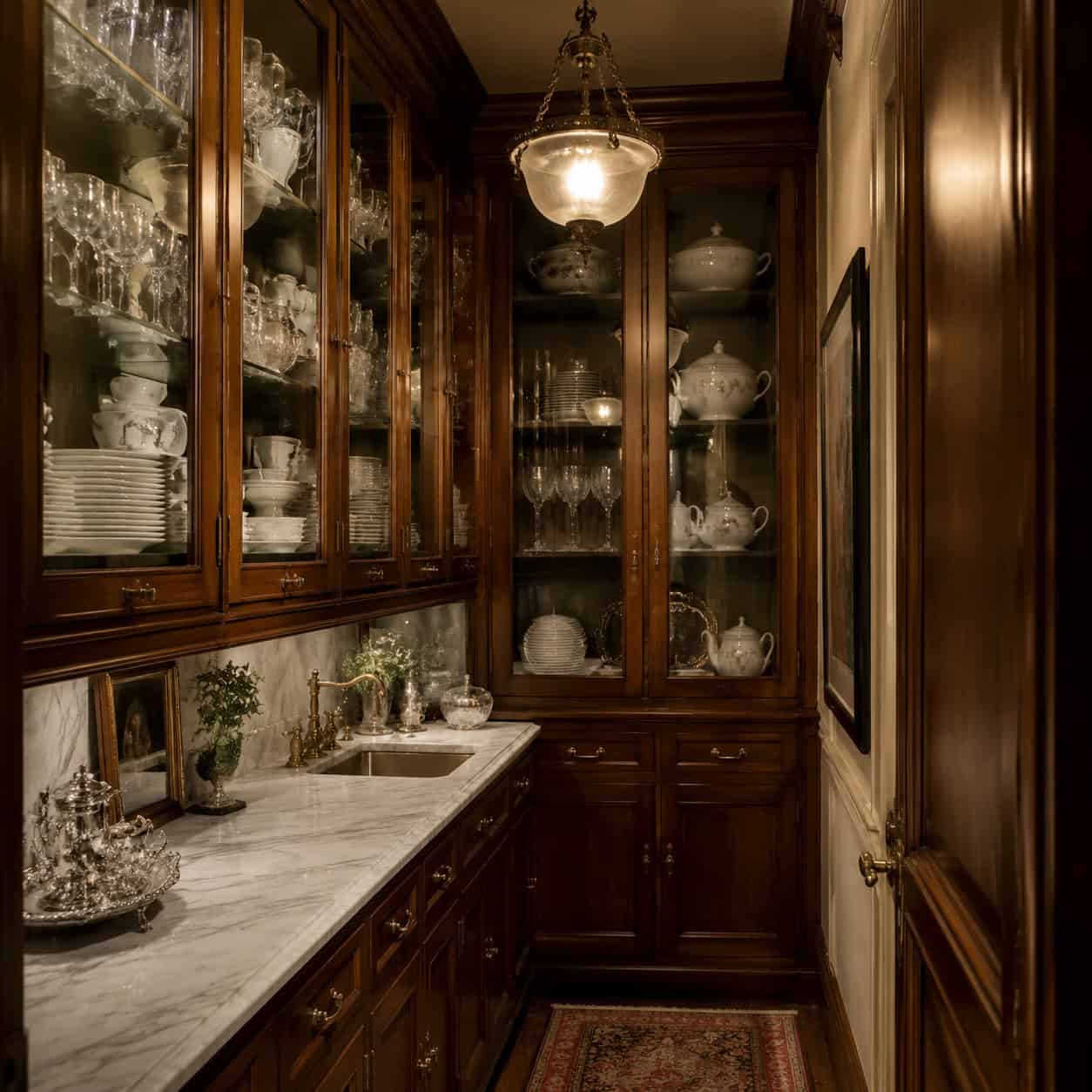 A Butler's Pantry Between Kitchen and Dining Room