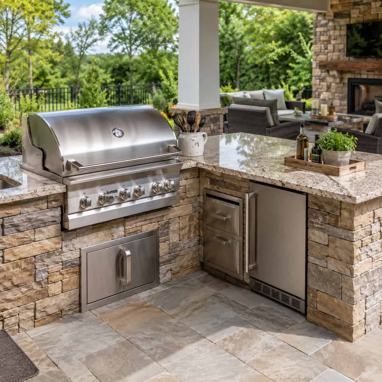 An Outdoor Kitchen or Grill Station