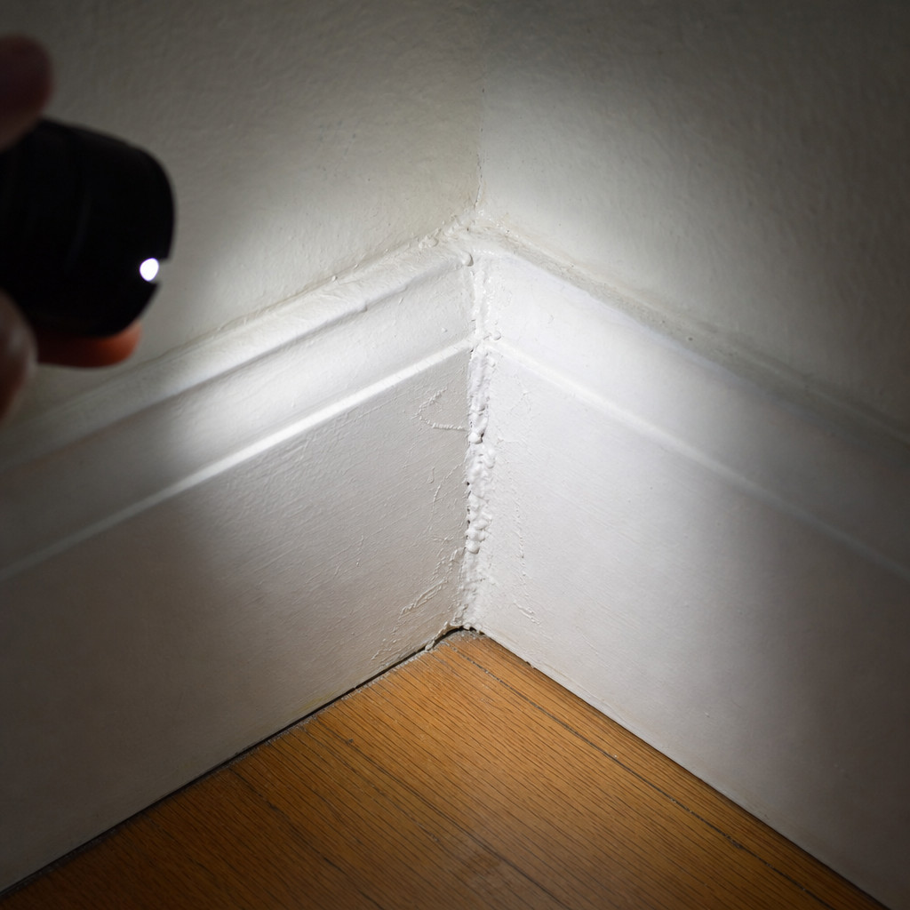 Caulk Smeared Over Carpentry Joints