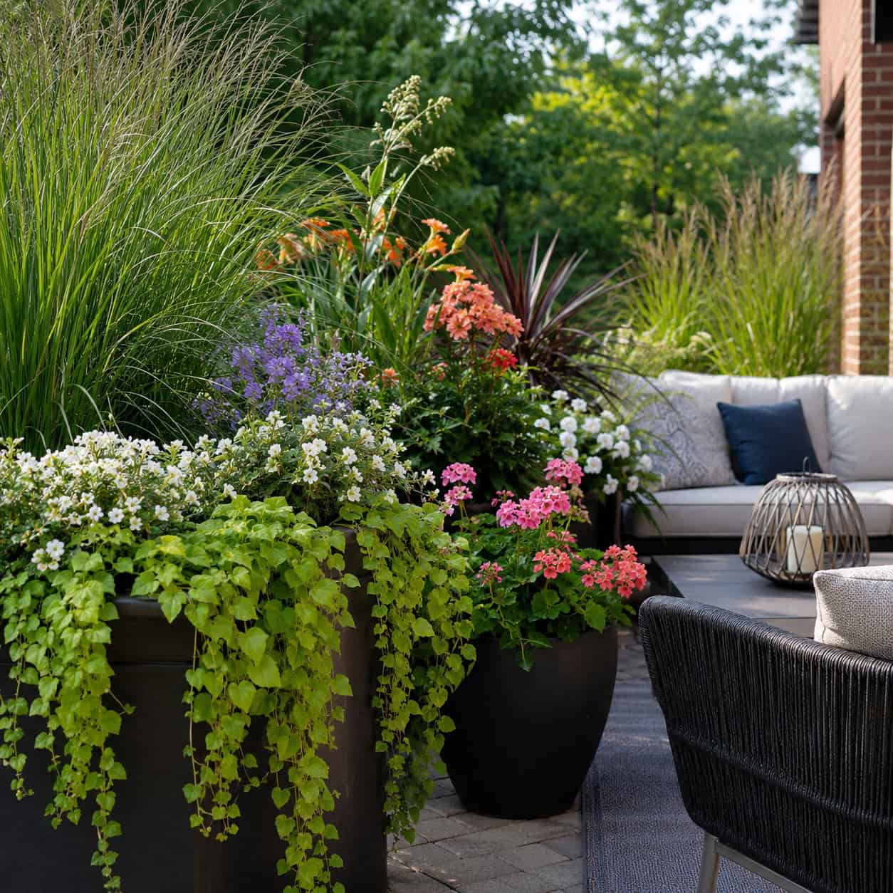 Layered Greenery and Container Plantings