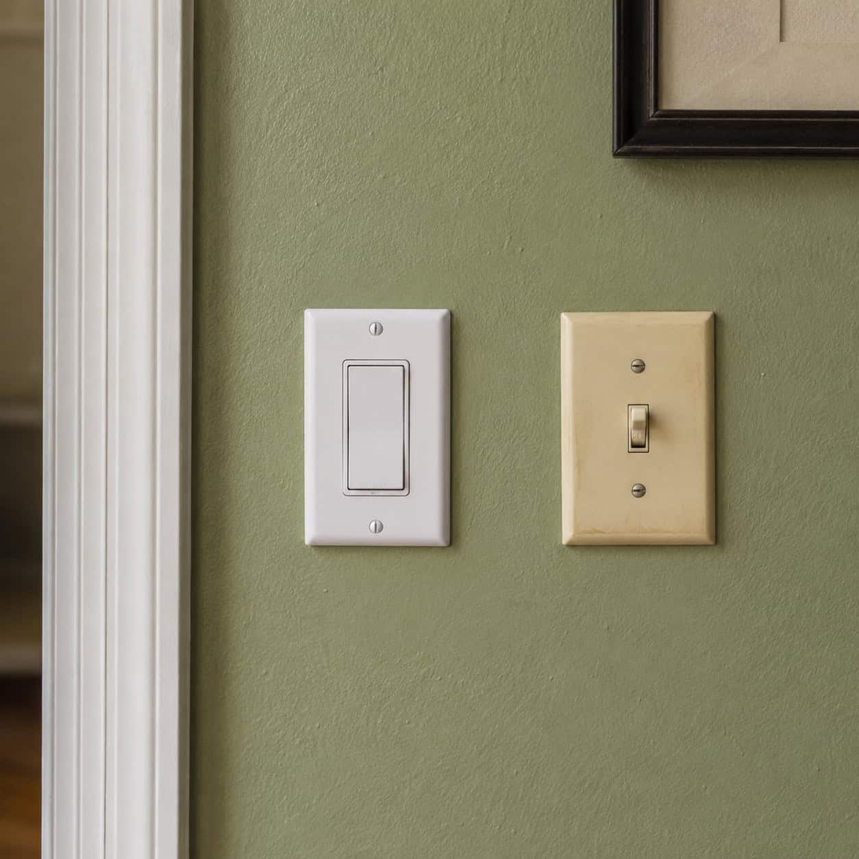 Mismatched White Plastic Switch Plates
