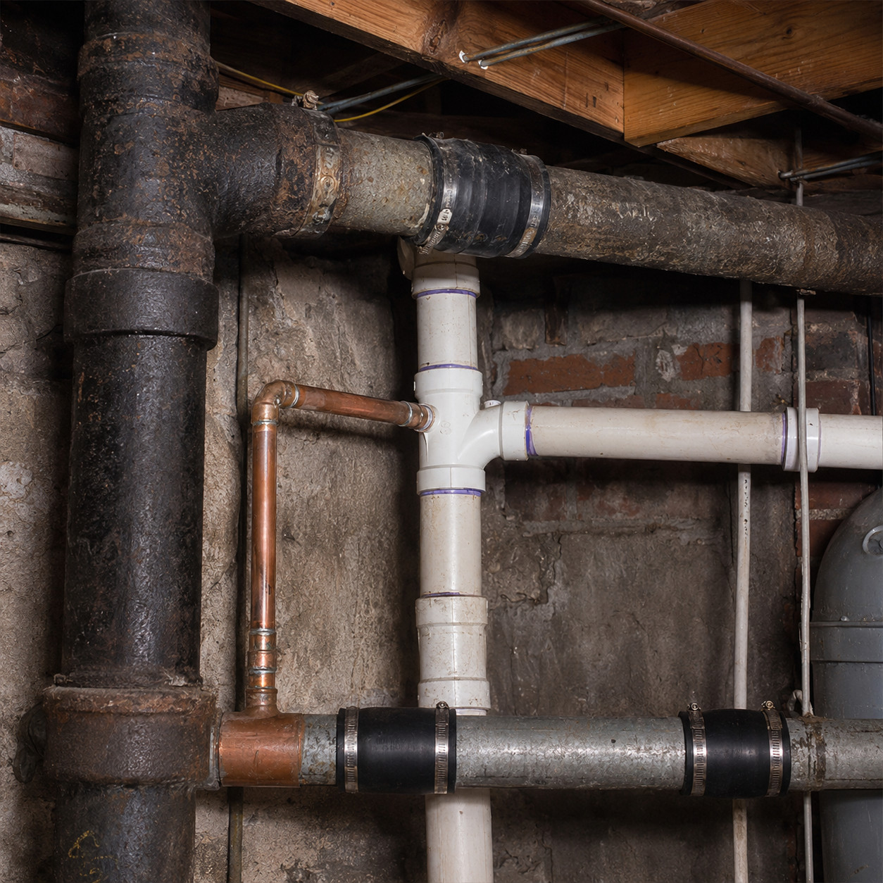 Mismatched Pipes and DIY Plumbing in the Basement